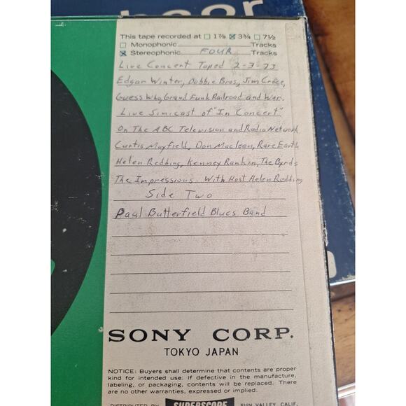 Bundle C1 – Springsteen SRV Band Live FM Broadcast Reel Lot (4 Tapes) - Picture 7 of 9